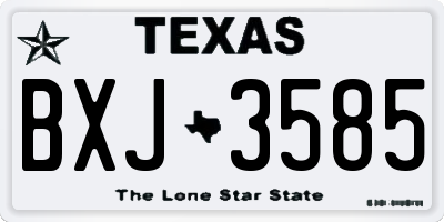 TX license plate BXJ3585