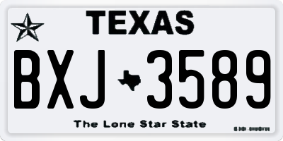 TX license plate BXJ3589