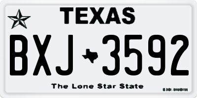TX license plate BXJ3592