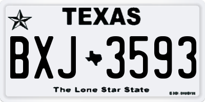 TX license plate BXJ3593