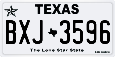 TX license plate BXJ3596
