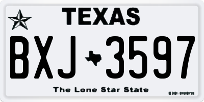 TX license plate BXJ3597