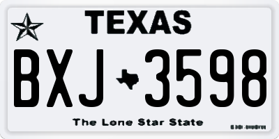 TX license plate BXJ3598