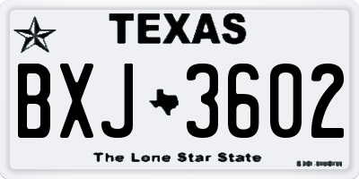 TX license plate BXJ3602