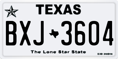 TX license plate BXJ3604