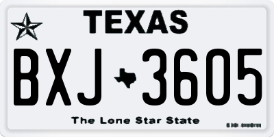 TX license plate BXJ3605