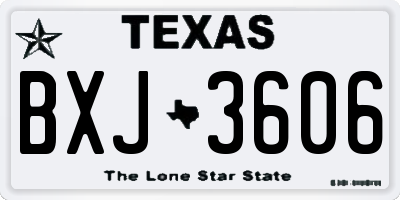 TX license plate BXJ3606