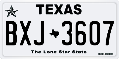 TX license plate BXJ3607