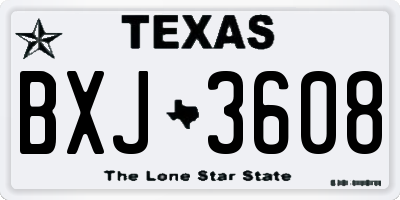 TX license plate BXJ3608