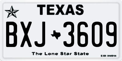 TX license plate BXJ3609