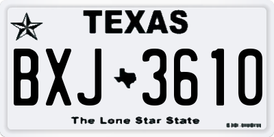 TX license plate BXJ3610