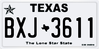 TX license plate BXJ3611