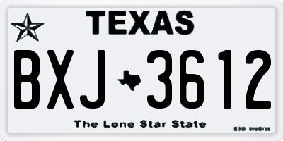 TX license plate BXJ3612