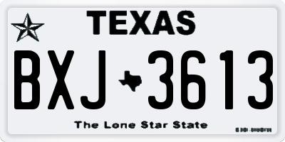 TX license plate BXJ3613