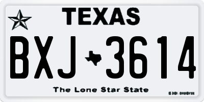 TX license plate BXJ3614