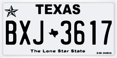 TX license plate BXJ3617