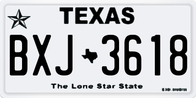 TX license plate BXJ3618