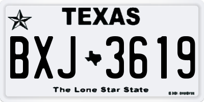 TX license plate BXJ3619