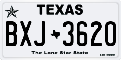 TX license plate BXJ3620