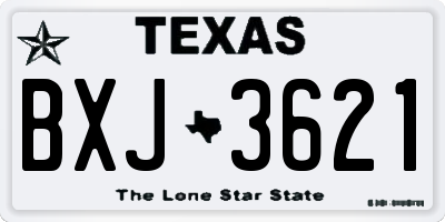 TX license plate BXJ3621