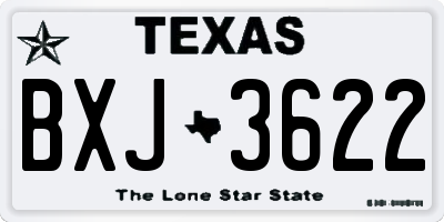 TX license plate BXJ3622