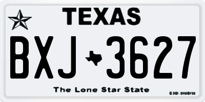 TX license plate BXJ3627