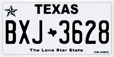 TX license plate BXJ3628