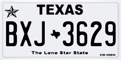 TX license plate BXJ3629