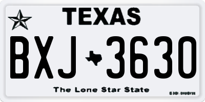 TX license plate BXJ3630