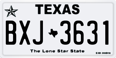 TX license plate BXJ3631