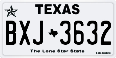 TX license plate BXJ3632