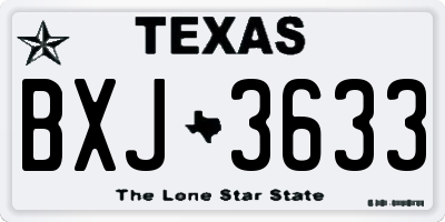 TX license plate BXJ3633