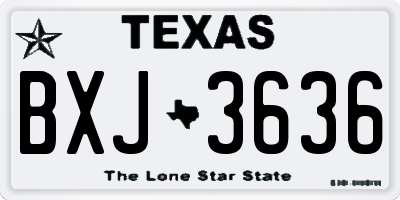 TX license plate BXJ3636