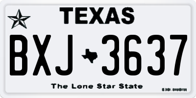 TX license plate BXJ3637