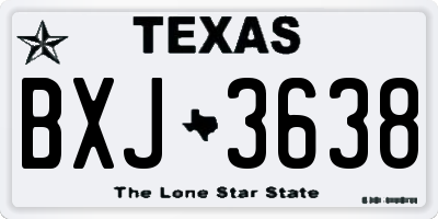 TX license plate BXJ3638