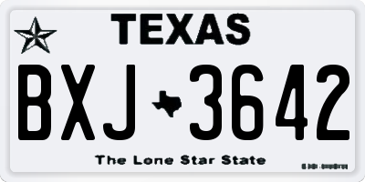 TX license plate BXJ3642
