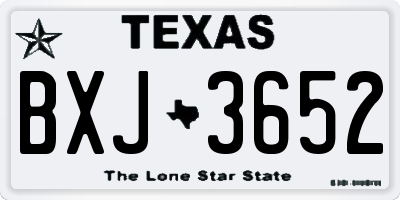 TX license plate BXJ3652