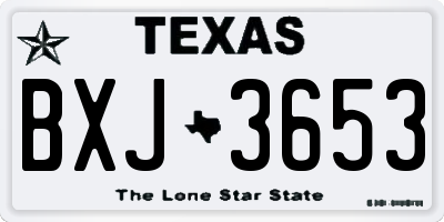 TX license plate BXJ3653