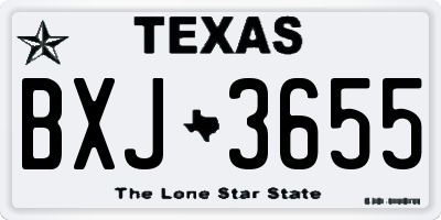 TX license plate BXJ3655