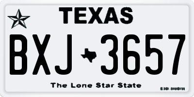 TX license plate BXJ3657