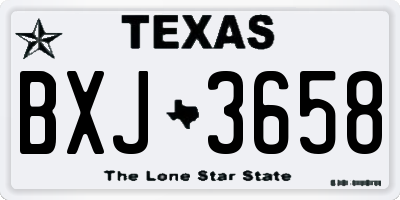 TX license plate BXJ3658