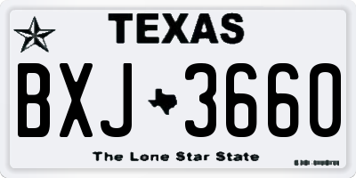 TX license plate BXJ3660