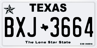 TX license plate BXJ3664