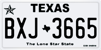 TX license plate BXJ3665
