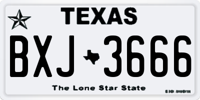 TX license plate BXJ3666