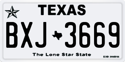 TX license plate BXJ3669