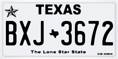 TX license plate BXJ3672