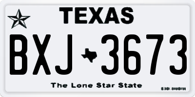 TX license plate BXJ3673