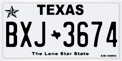TX license plate BXJ3674