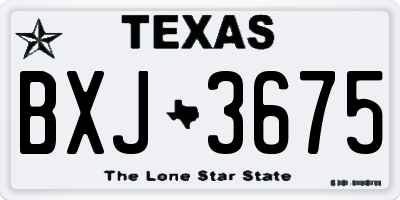 TX license plate BXJ3675